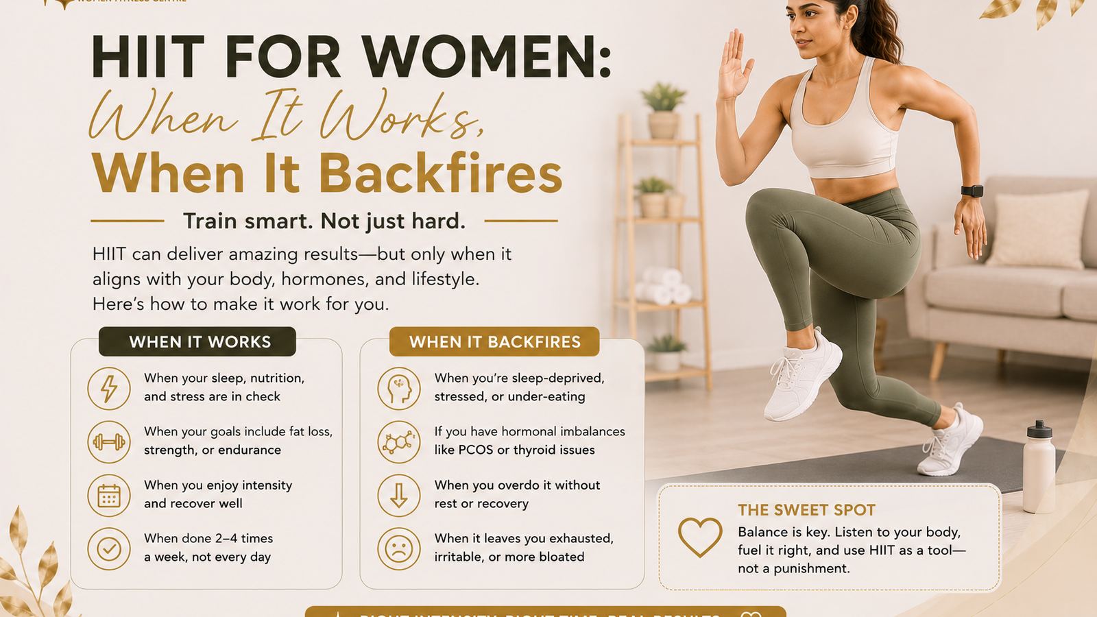 Woman doing HIIT training at home