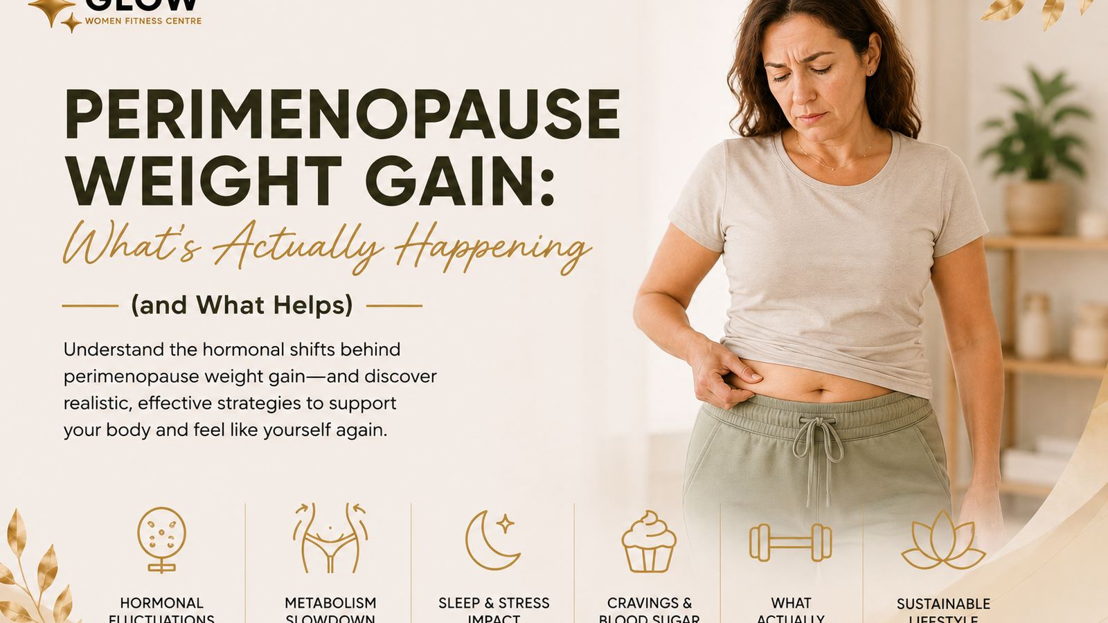 Indian woman in her 40s training to manage perimenopause weight changes