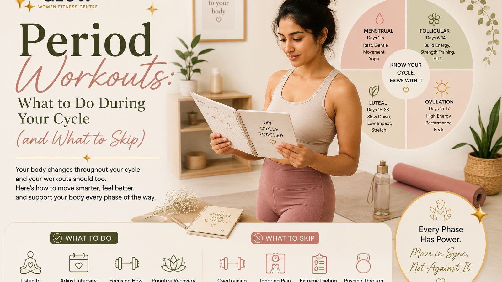 Woman doing gentle yoga during her period