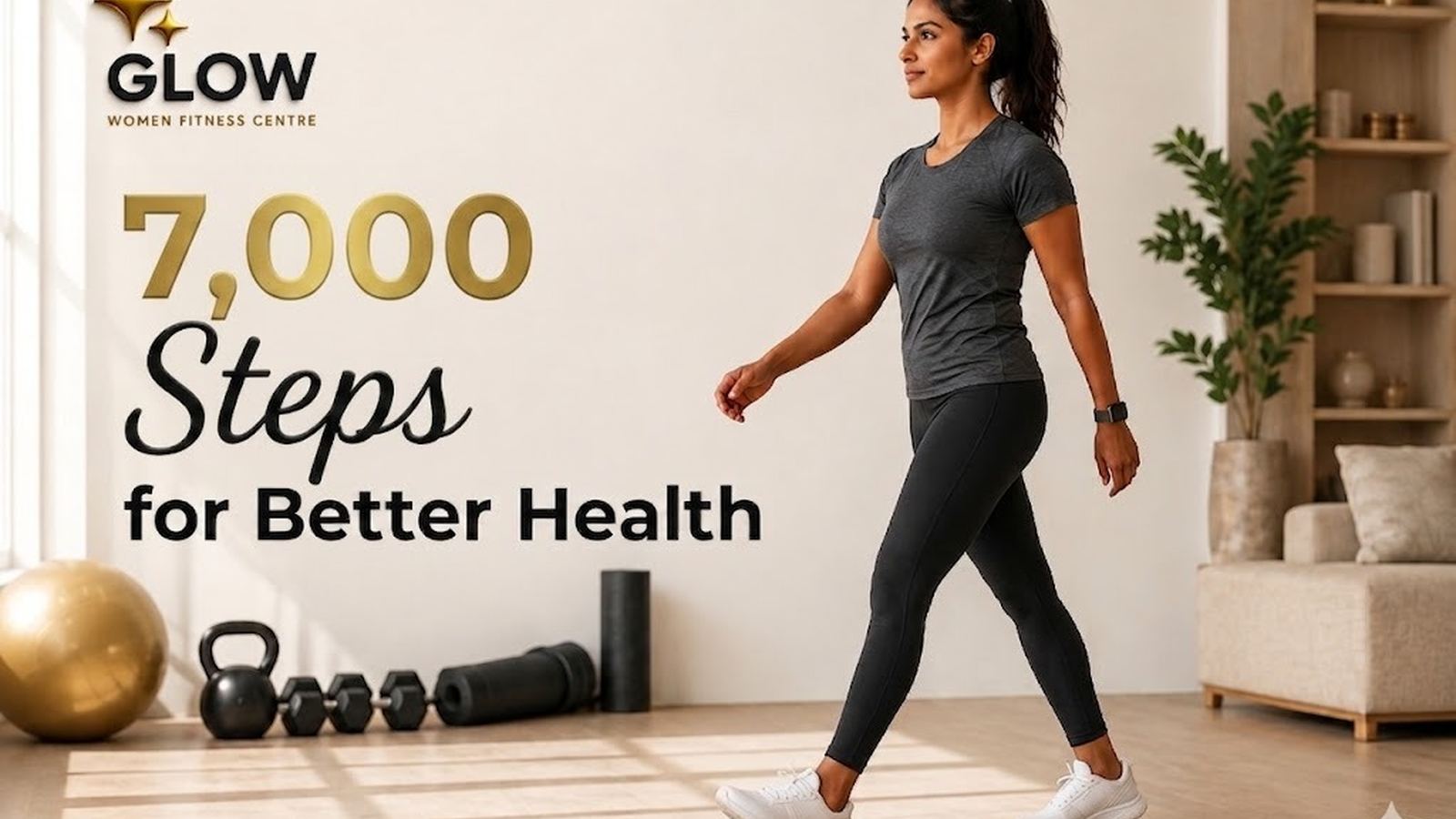 Indian woman walking outdoors for fitness