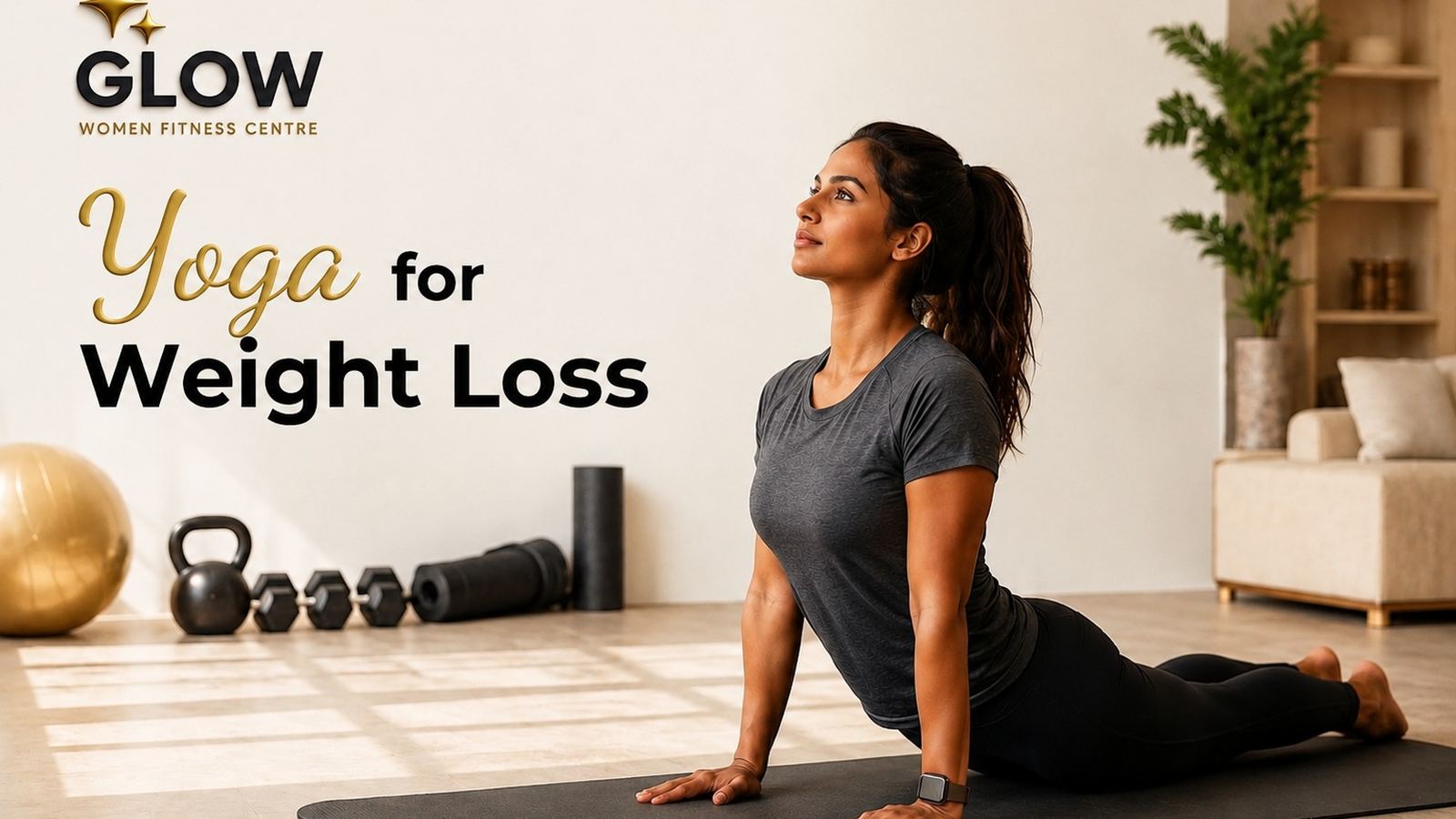 Woman doing yoga as part of a weight loss routine